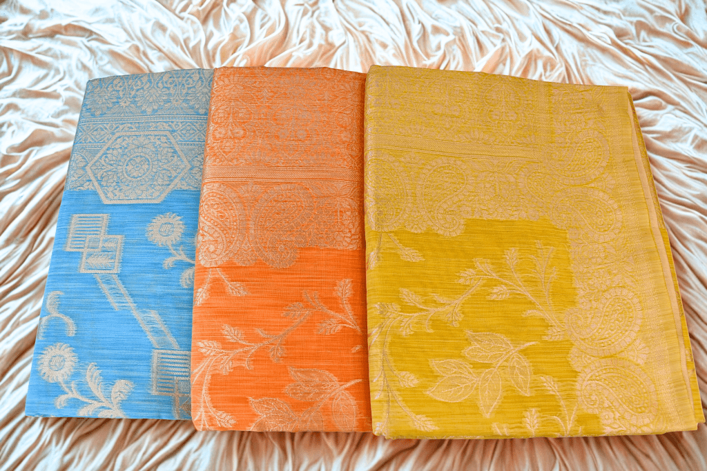 LINEN SILK BORDER SAREE WITH BLOUSE