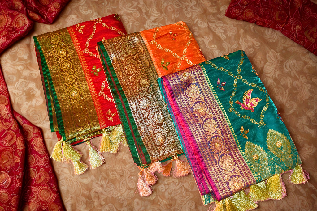 FANCY SHAVIK SILK JARI AND STONE WORK SAREE WITH BLOUSE