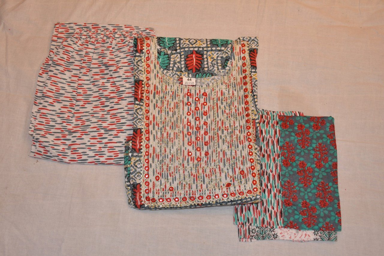 anarakali kurti pant with dupatta