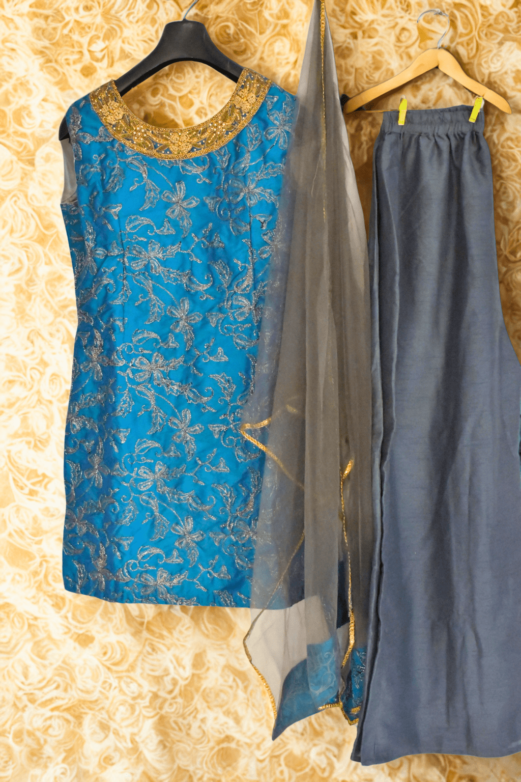 WOMEN GEORGETTE KURTA PANT DUPPATA SET