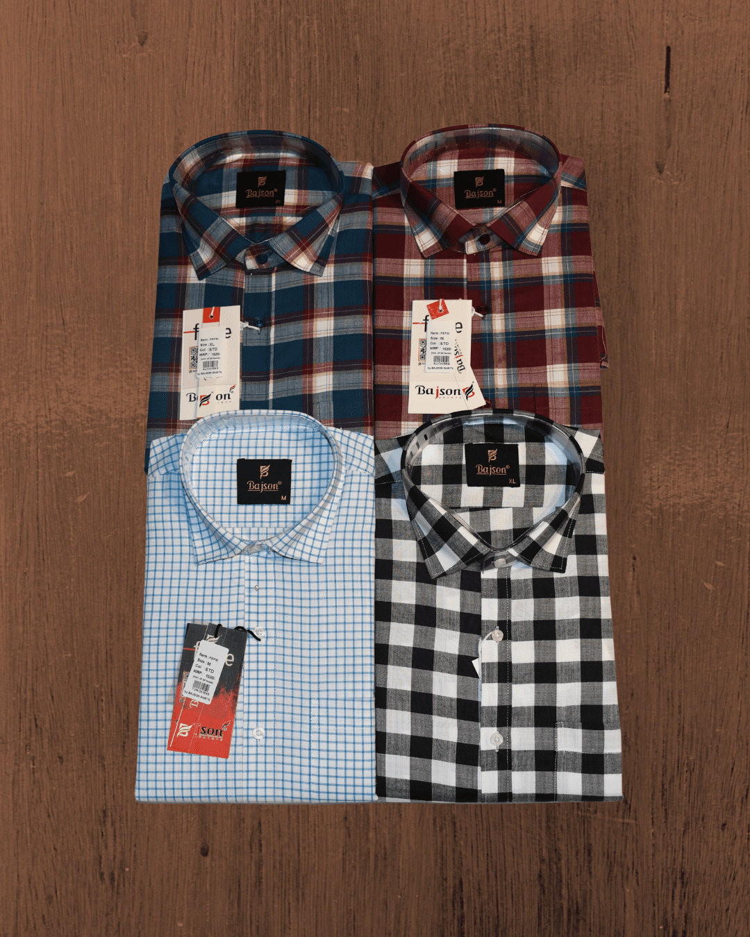 Mens formal cotton check shirt full sleeve