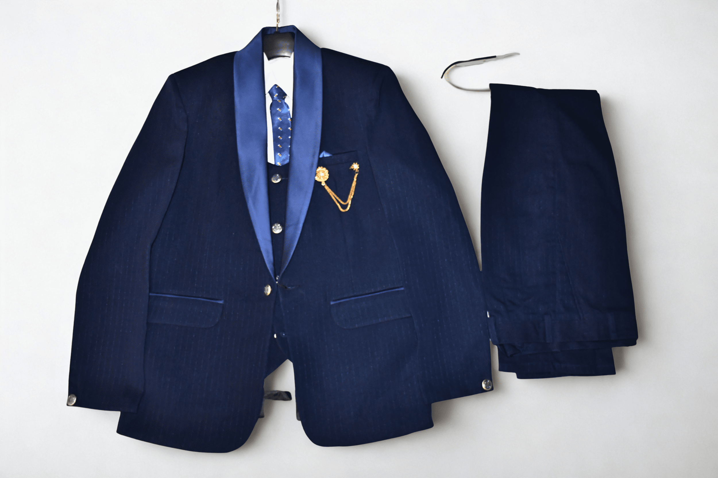 Kids Boys 3 Piece Suit, Set of Coat Pant, Shirt and Tie