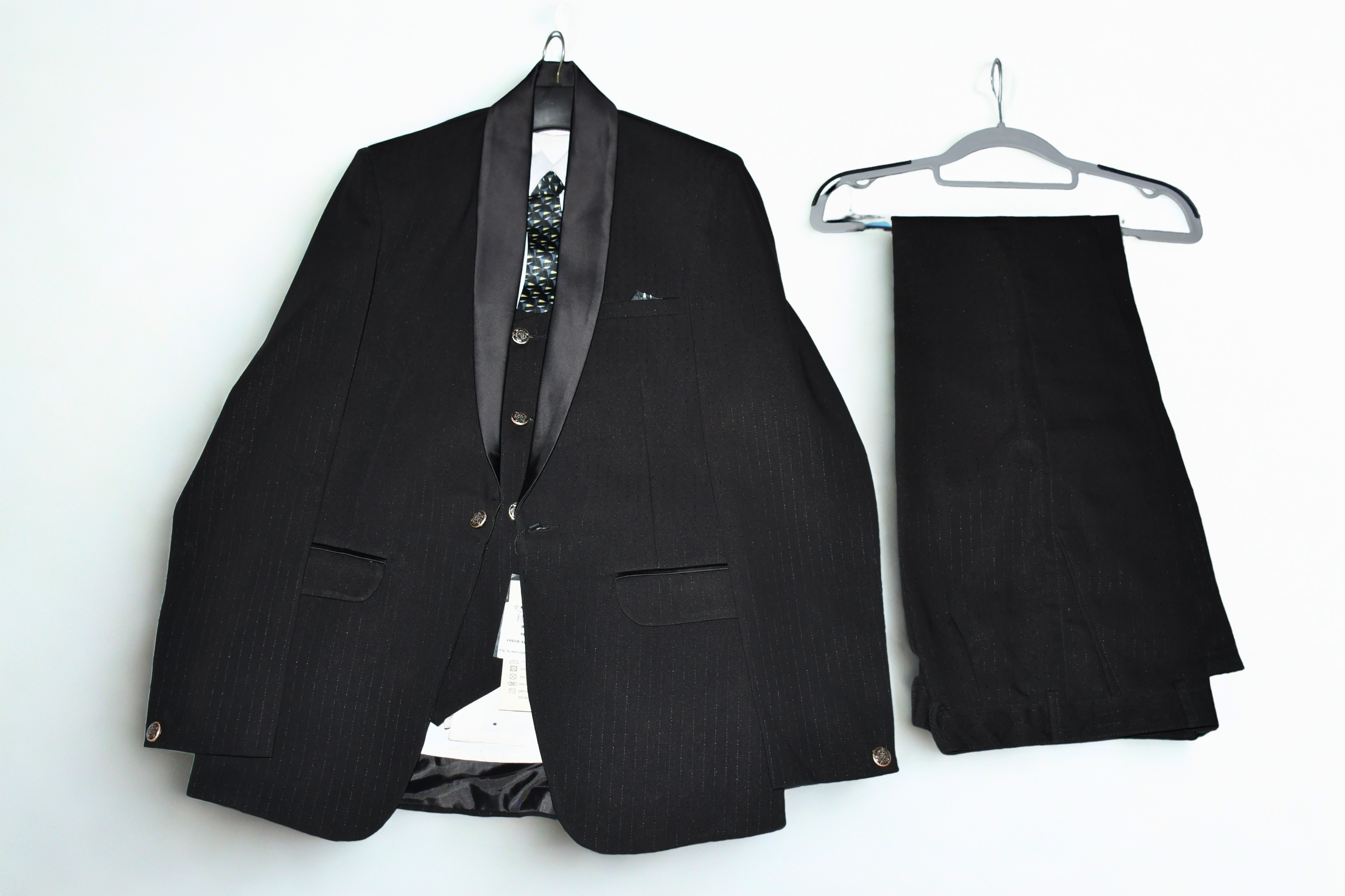 Kids Boys 3 Piece Suit, Set of Coat Pant, Shirt and Tie